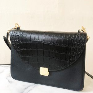 Cuyana Black Lock Shoulder Bag